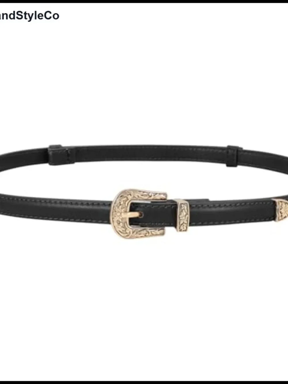 Women's Skinny PU Leather Belt Adjustable Waist Belt Vintage Buckle